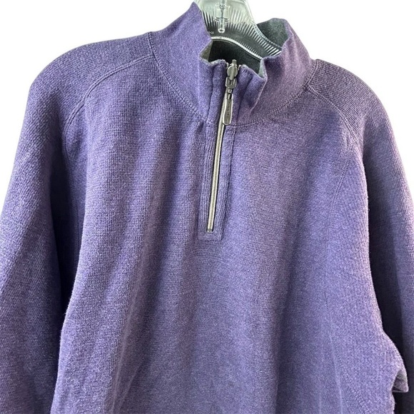 Tommy Bahama Men's Purple Quarter Zip Pullover Sweater Size L - Picture 4 of 10